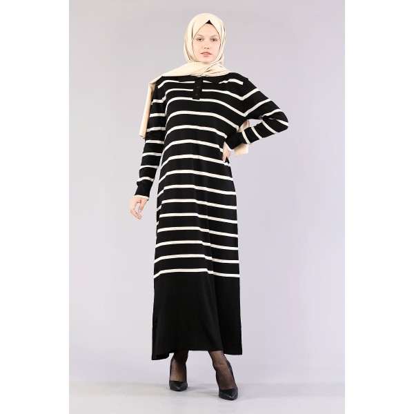 Tekbir 8310 Polo Striped Dress Single