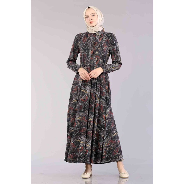 Tekbir 13022 Shawl Dress Black