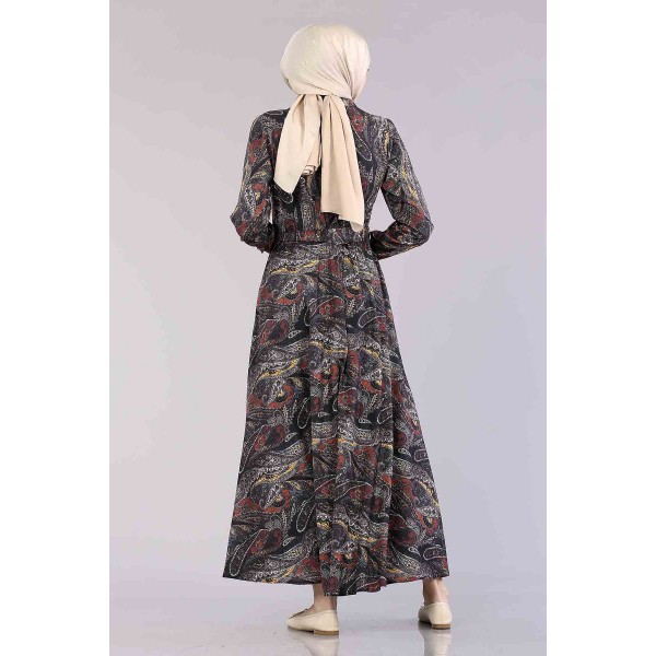 Tekbir 13022 Shawl Dress Black