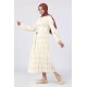 Tekbir Ikoll Tassel Detail Sleeve Elastic Dress Beige