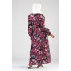 Tekbir Collar Detailed Floral Dress