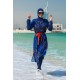 Mayo burkini Marina Patterned Navy Blue Full Covered Hijab Swimsuit M2305