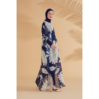 burkini cover Marina Floral Navy Blue Pareo Kaftan P2348 burkini cover Marina Floral Navy Blue Pareo Kaftan P2348