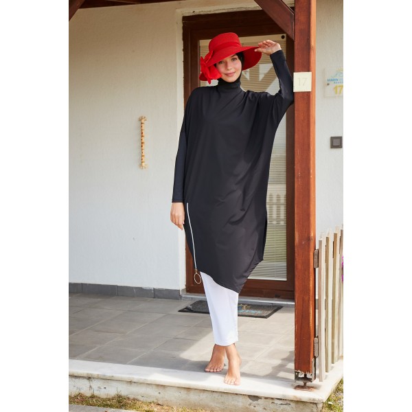 Mayo burkini Marina Basic Black Fully Covered Hijab Swimwear M2318