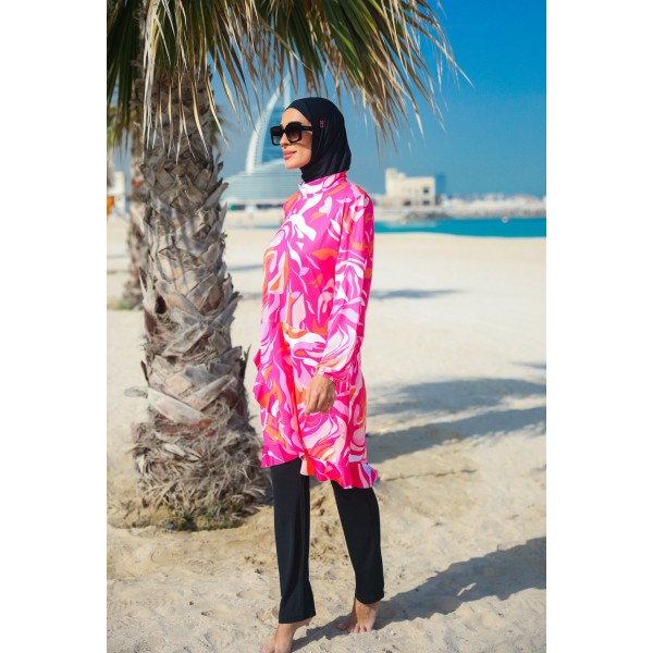 Mayo burkini Marina Patterned Fuchsia Full Coverage Swimwear M2322