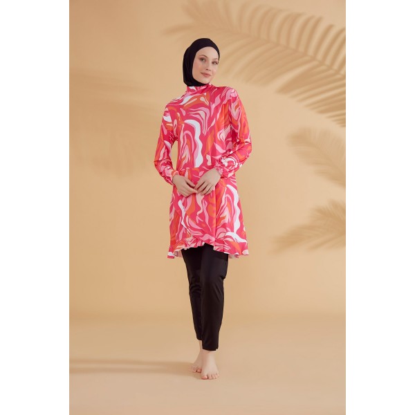 Mayo burkini Marina Patterned Fuchsia Full Coverage Swimwear M2322