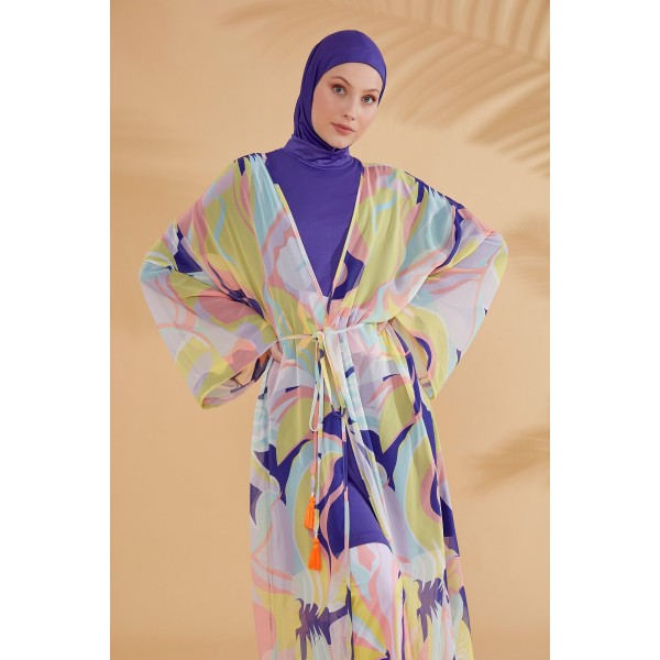 burkini cover Marina Colourful Caftan Kimono Pareo P2332
