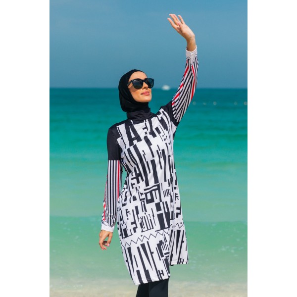 Mayo burkini Marina Black Full Covered Hijab Swimsuit M2302