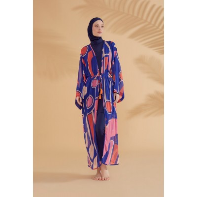burkini cover Marina Geometric Sax Hijab Swimwear Kimono Pareo P2339 burkini cover Marina Geometric Sax Hijab Swimwear Kimono Pareo P2339