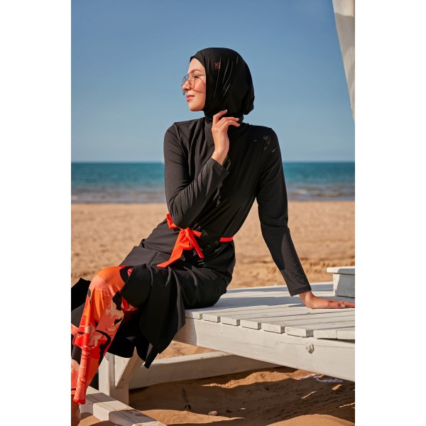 مايوه بوركيني مارينا تغطية كاملة منقوشة من Mayo Burkini M2311