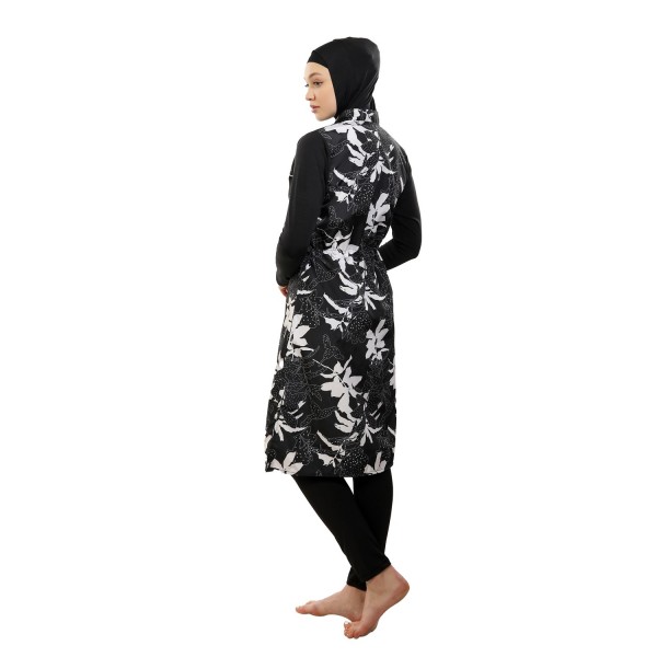 Mayo Burkini Crocus Ecru Flower Patterned Swimsuit