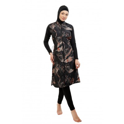 Mayo Burkini Crocus Fully Covered Swimsuit - Leopard Mayo Burkini Crocus Fully Covered Swimsuit - Leopard