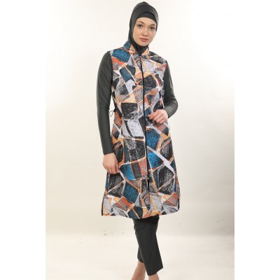Mayo Burkini Emel Fully Covered Swimsuit - Tassel Mayo Burkini Emel Fully Covered Swimsuit - Tassel