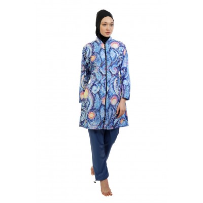Mayo Burkini Jasmine Fully Covered Swimsuit - Blue Mayo Burkini Jasmine Fully Covered Swimsuit - Blue