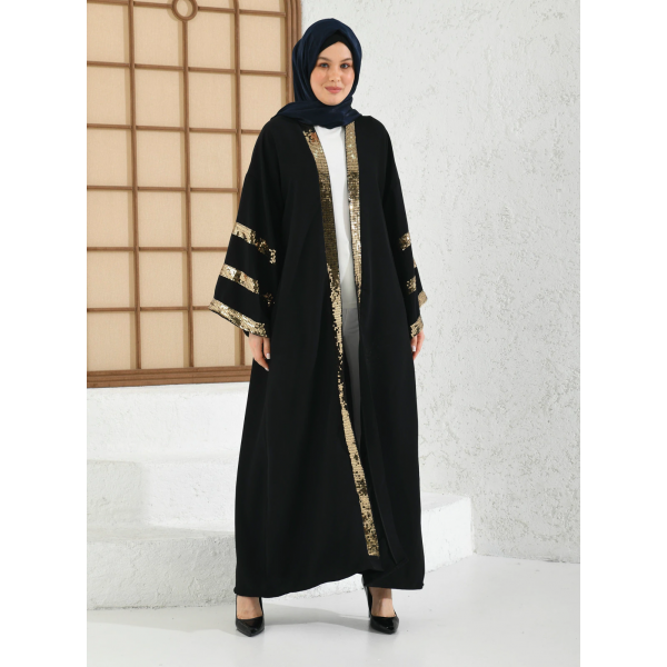 Filizzade Woman Abaya Unlined Fabric Embroidered