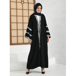 Filizzade Woman Abaya Unlined Fabric Embroidered 