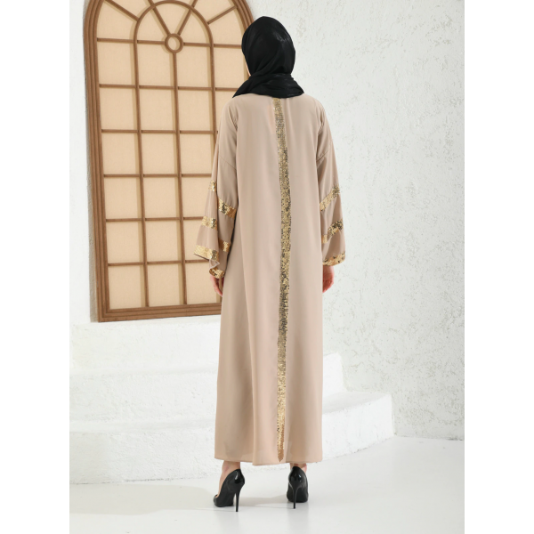 Filizzade Woman Abaya Unlined Fabric Embroidered