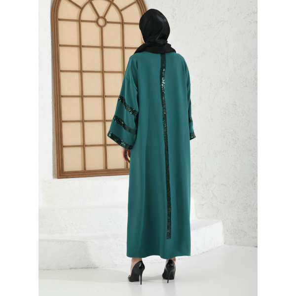 Filizzade Woman Abaya Unlined Fabric Embroidered