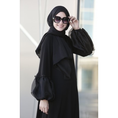 ABAYA ORGANZE BALLOON SLEEVE  ABAYA ORGANZE BALLOON SLEEVE