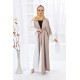 Filizzade Woman Unlined Open Front Garnish Abaya