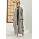 Abaya Striped Pattern Front Garnish Detailed