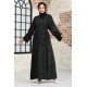 Filizzade Woman Unlined Open Front Garnish Abaya