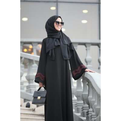 abaya claret red guipure  abaya claret red guipure