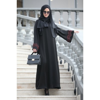 abaya claret red guipure  abaya claret red guipure