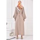 Filizzade Woman Crew neck Belted Loose Abaya