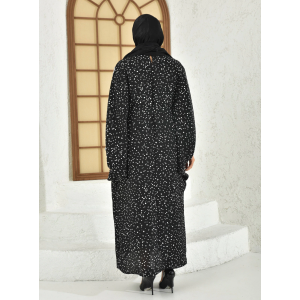 Filizzade Women's unlined abaya with shoulder and arm decoration