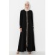 Filizzade Woman Abaya Unlined Crew neck Sequin Detailed