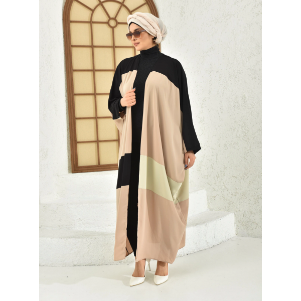 Filizzade Woman abaya Unlined Multi Piece Garnish Abaya