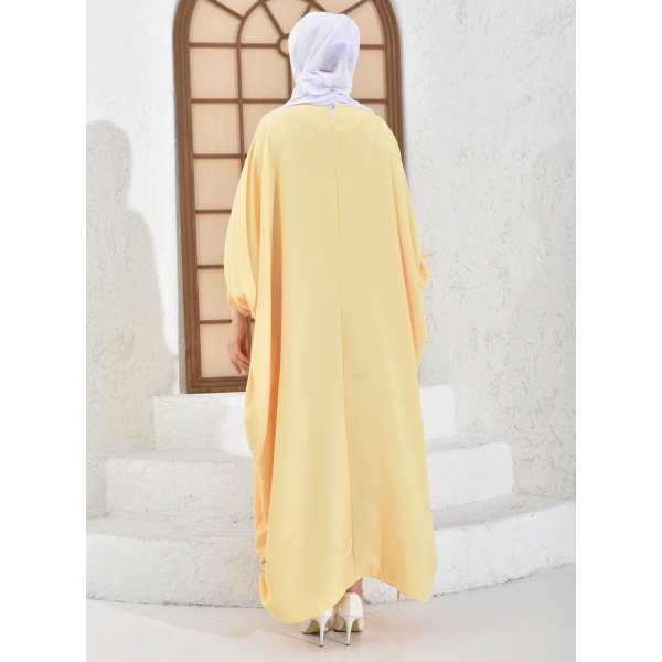 Filizzade Woman Loose abaya Unlined Fabric - Round Neck