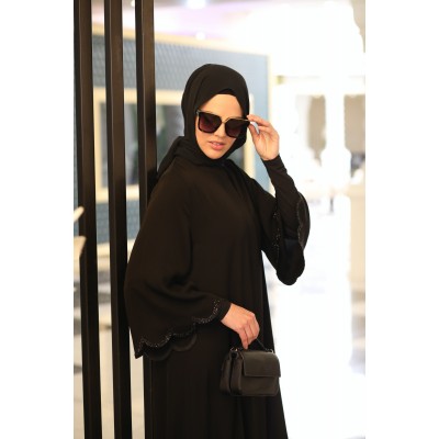 Abaya BLACK SLICE STONE FERRACE Abaya BLACK SLICE STONE FERRACE