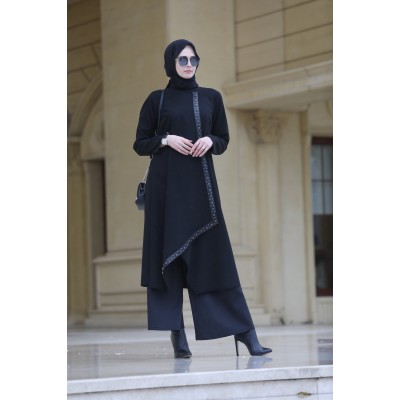 مانتو جلد مزدوج الصدر مانتو جلد مزدوج الصدر