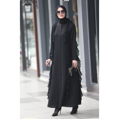 Abaya BLACK FLYWHEEL FERRACE Abaya BLACK FLYWHEEL FERRACE