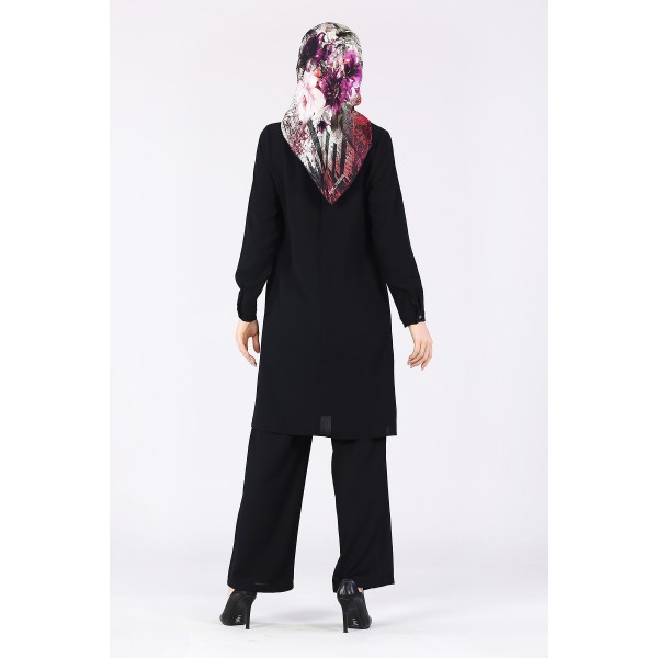 Tekbir Milaj Front Star Brooch Detailed Cape Suit