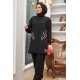 Tekbir Colored Chain Detailed Suit Black