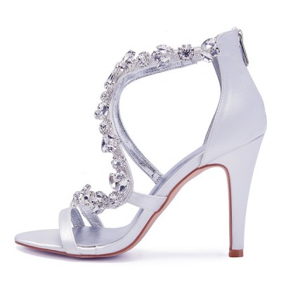 Wedding Shoes Women's Silky Satin Stiletto Heel Peep Toe Pumps Sandals  Wedding Shoes Women's Silky Satin Stiletto Heel Peep Toe Pumps Sandals
