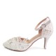 Wedding Shoes Women's Leatherette Low Heel Closed Toe Pumps With Applique Crystal