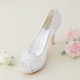 Wedding Shoes Women's Lace Stiletto Heel Peep Toe Platform Sandals