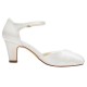 Wedding Shoes Women's Silky Chunky Heel Closed Toe Pumps