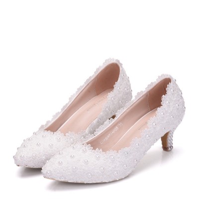 أحذية الزفاف المرأة Leatherette Stiletto كعب مغلقة مضخات إصبع القدم مع لؤلؤة التقليد أحذية الزفاف المرأة Leatherette Stiletto كعب مغلقة مضخات إصبع القدم مع لؤلؤة التقليد