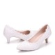 Wedding Shoes Women's Leatherette Stiletto Heel Closed Toe Pumps With Imitation Pearl