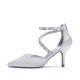 Wedding Shoes Women's Satin Stiletto Heel Sandals With Rhinestone Zipper