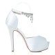 Wedding Shoes Women's Satin Stiletto Heel Peep Toe Platform Pumps Sandals