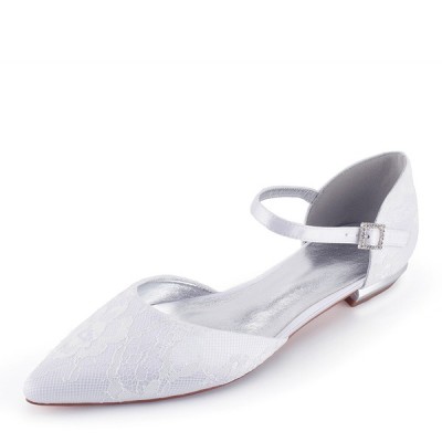أحذية الزفاف المرأة الدانتيل Leatherette كعب مسطح مغلق الشقق أحذية الزفاف المرأة الدانتيل Leatherette كعب مسطح مغلق الشقق