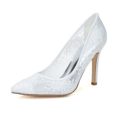 أحذية الزفاف المرأة الدانتيل الساتان Stiletto كعب مغلقة مضخات إصبع القدم مع زهرة أحذية الزفاف المرأة الدانتيل الساتان Stiletto كعب مغلقة مضخات إصبع القدم مع زهرة