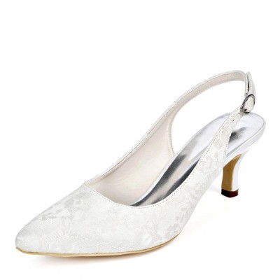 Wedding Shoes Women's Lace Stiletto Heel Pumps Slingbacks With Buckle Wedding Shoes Women's Lace Stiletto Heel Pumps Slingbacks With Buckle