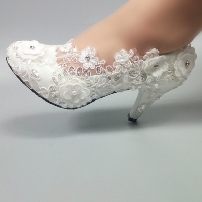 أحذية الزفاف المرأة Leatherette Stiletto كعب مغلقة مضخات مع الديكور الخياطة الدانتيل أحذية الزفاف المرأة Leatherette Stiletto كعب مغلقة مضخات مع الديكور الخياطة الدانتيل